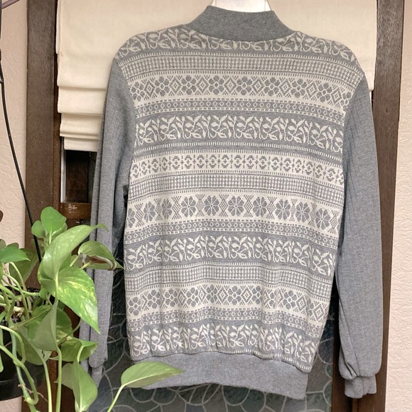 👛 Faux sweater vest/mock turtleneck. Heather grey & grey winter knit. Small - Picture 5 of 9